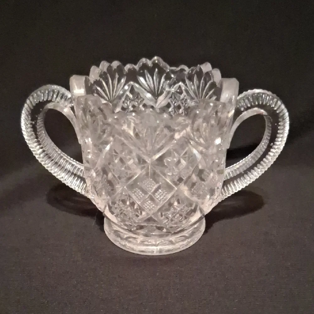 Vintage Crystal Shot Glass with Handles/ring Holder